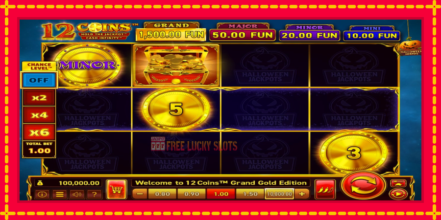 12 Coins Grand Gold Edition Halloween Jackpots: สล็อตแมชชีนพร้อมกราฟิกที่ทันสมัย, รูปภาพ 1